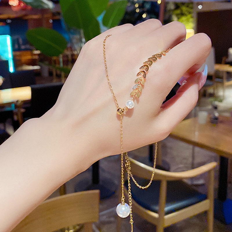 Vòng cổ titan nữ không gỉ ngọc trai nhân tạo thiết kế phong cách hàn quốc nhẹ nhàng thanh lịch