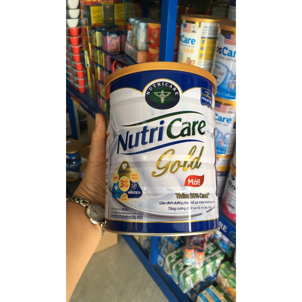 Mẫu mới thêm 50% canxi -  Sữa Nutricare Gold loại 900g.