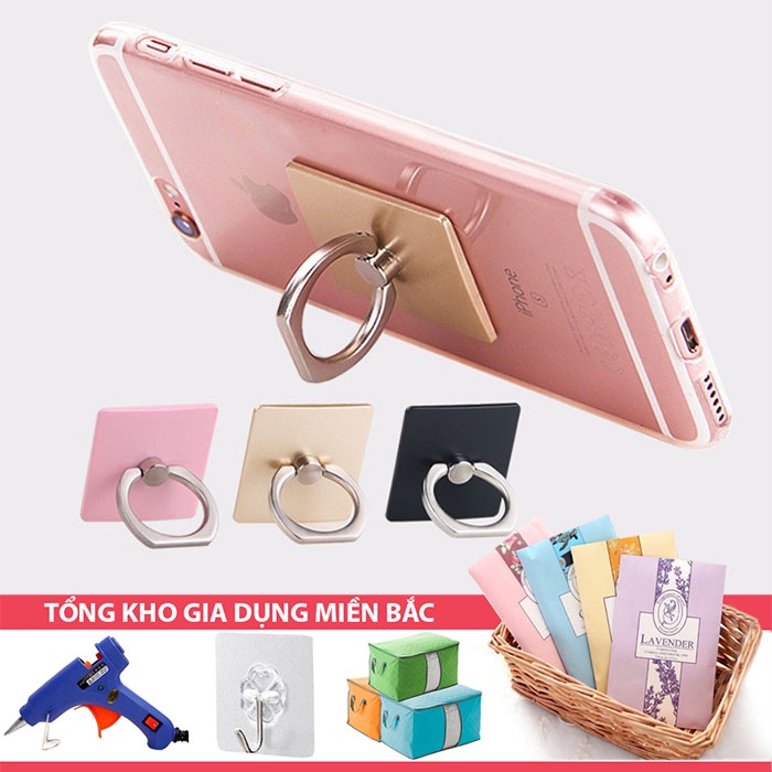 [Tổng Kho Sỉ] Móc Giữ Điện Thoại Kiểu Nhẫn Vuông Iring - Móc Dán Đeo Ngón Tay Gắn Điện Thoại, Chống Tuột, Chống Mỏi Tay