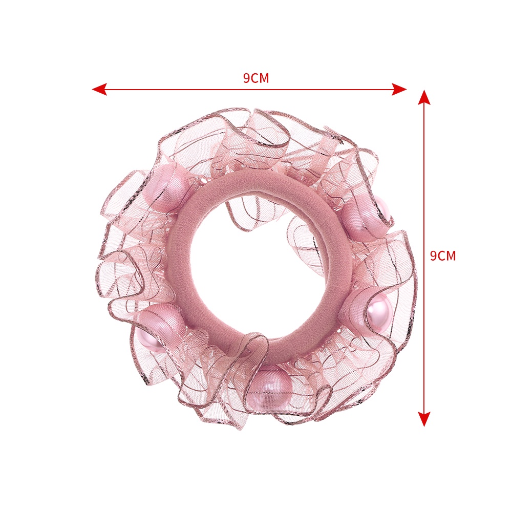 Dây Buộc Tóc Haimeikang Co Giãn Phối Ren Đính Ngọc Trai Giả Thời Trang Hàn Quốc