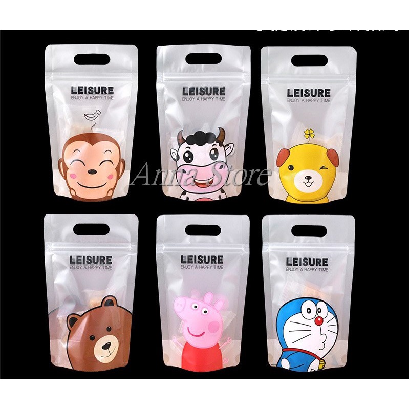 Sỉ - Túi Zip Đựng Trà Sữa Siêu Cute 500ml