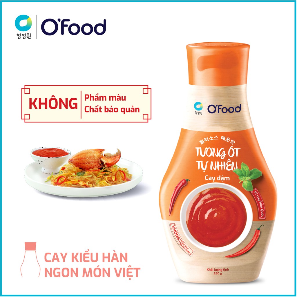 Combo 2 chai tương ớt O'Food ( vị cay đậm &amp; cay dịu) 250g