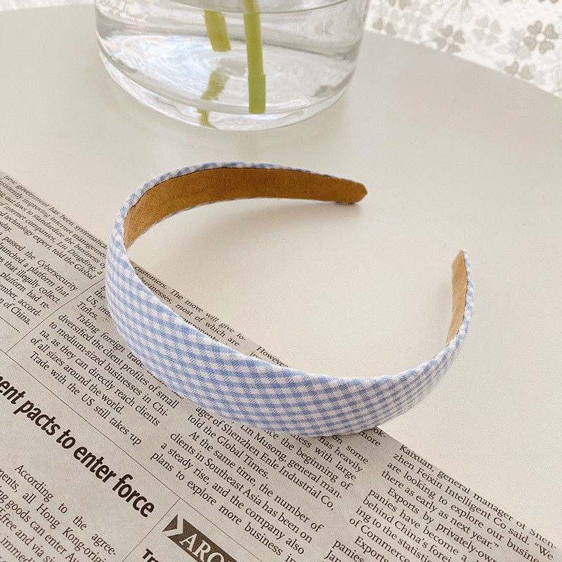 Dây buộc tóc in họa tiết caro/hoa cổ điển phong cách Pháp thời trang cho nữ F136