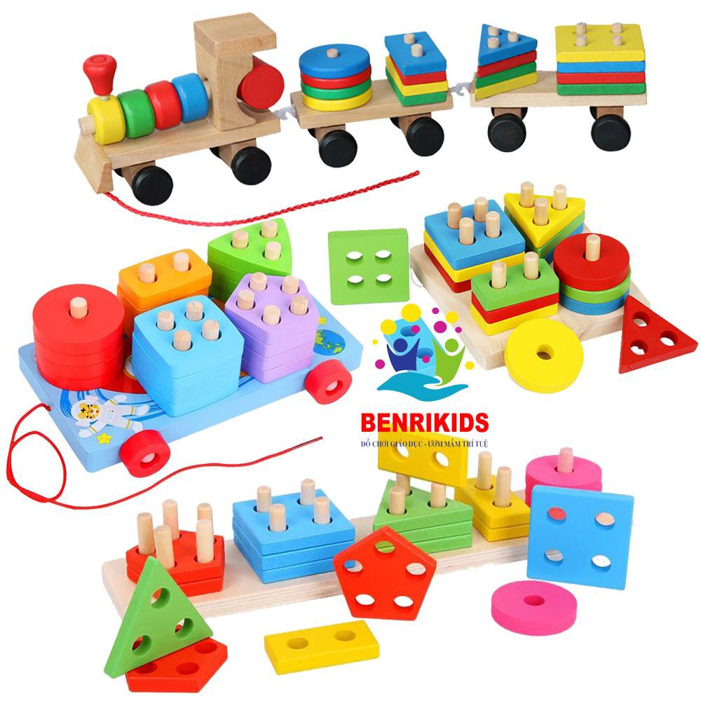 Đồ Chơi Giáo Dục Theo Phương Pháp Montessori, Đồ Chơi Thả Hình Khối Cho Bé