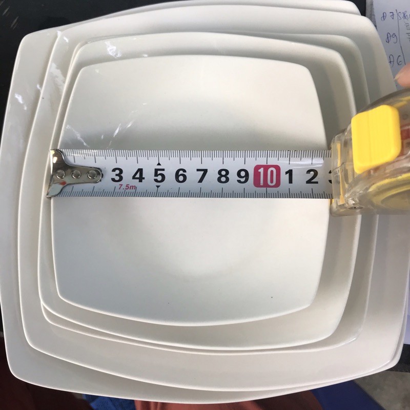Đĩa sứ 6 inch đường 15 cm trắng tròn vuông có sâu lòng  đĩa nông lòng