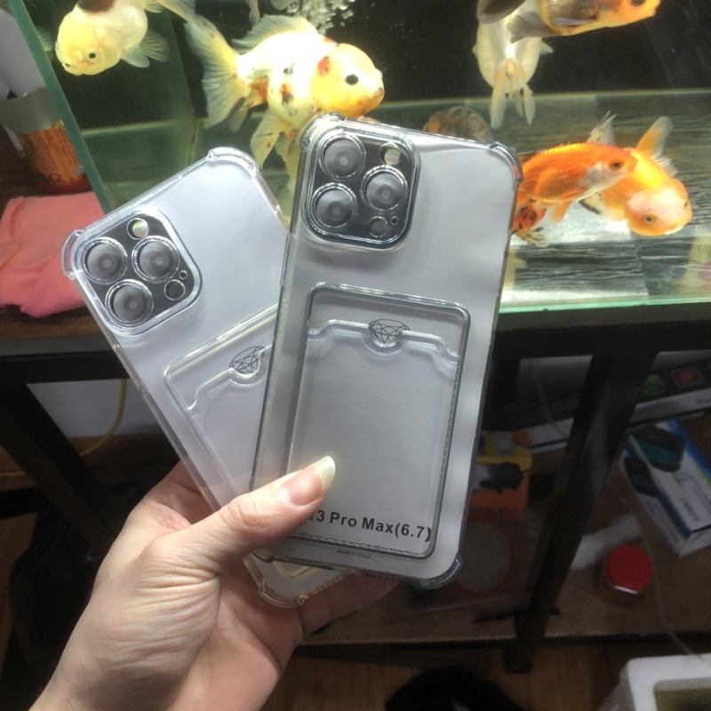 Ốp lưng kèm ví Iphone full viền trong suốt, chống sốc (Ip 6,6 plus ,7,8Plus - 12 Promax) Đủ mã.