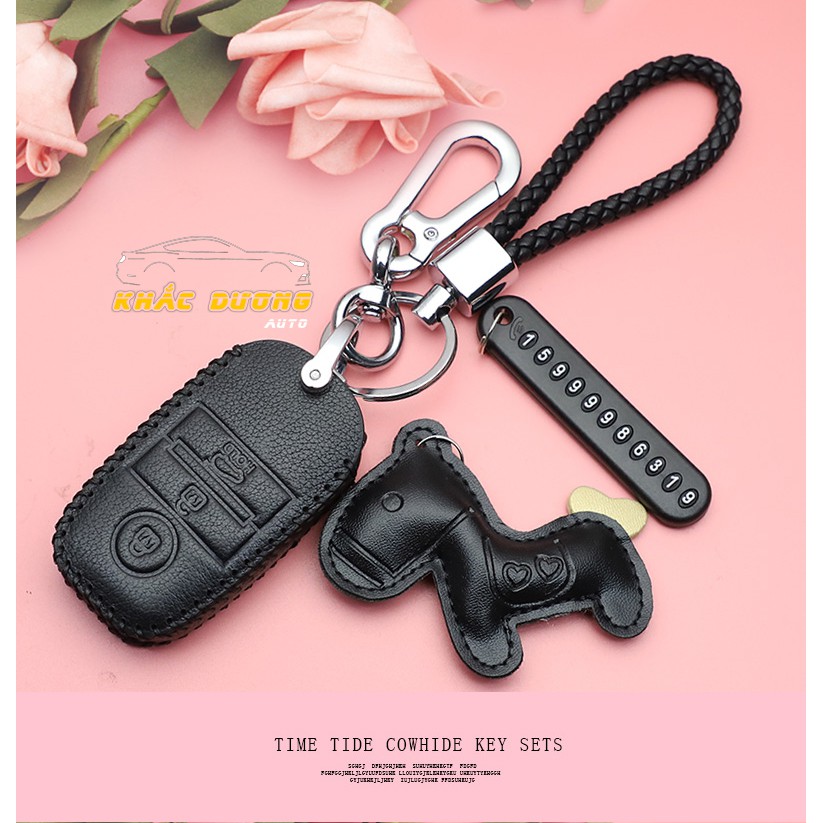 Bao da chìa khoá Kia Cerato Seltos Sorento Morning nữ tính dễ thương