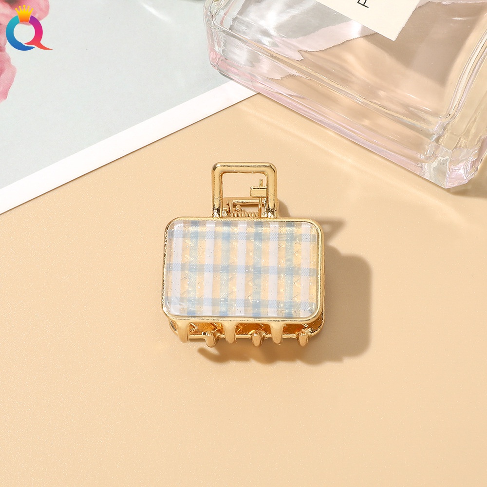 Kẹp tóc hợp kim hình tròn / vuông kiểu Hàn Quốc duyên dáng hợp thời trang cho nữ