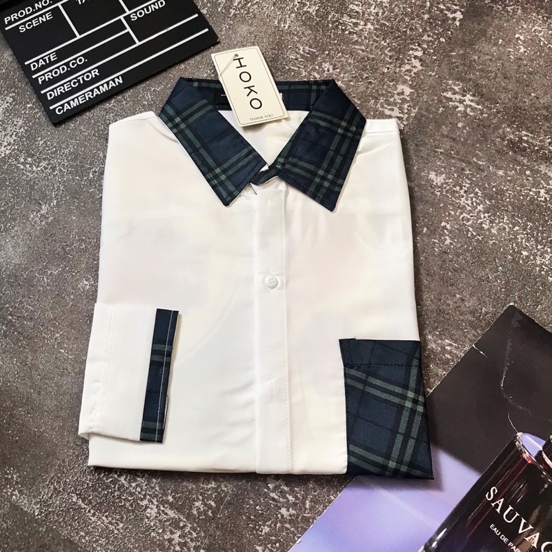 Áo sơ mi nam tay dài - áo sơ mi nam có tui phối đen trắng form ôm dáng chuẩn chất vải lụa thoáng mát | BigBuy360 - bigbuy360.vn