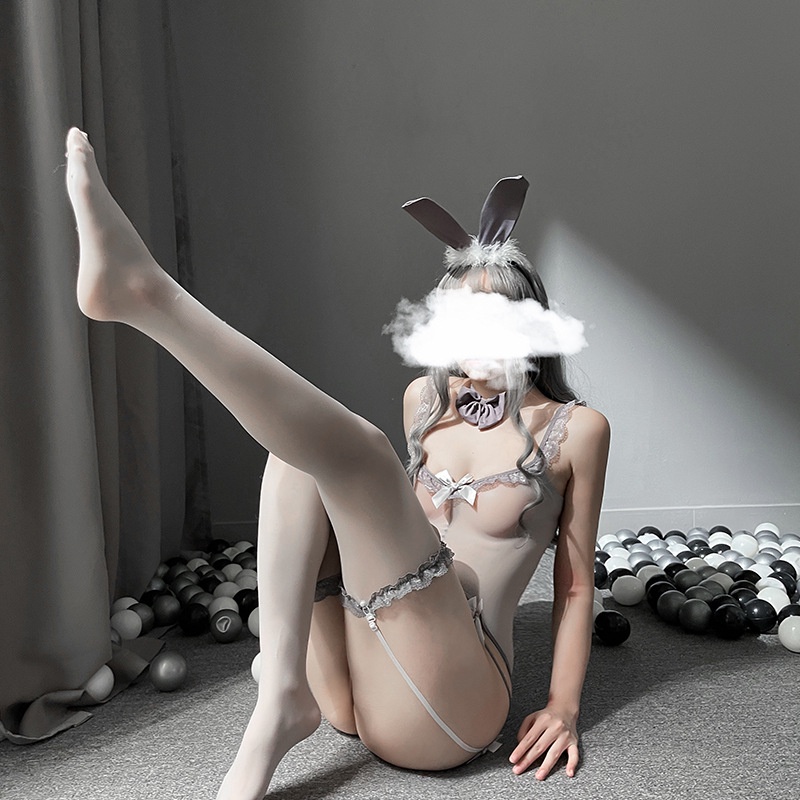 Set thỏ bunny bó sát cám dỗ đồ lót sexy cosplay bé thỏ đáng yêu / garter kẹp tất đen xám hồng BIKI HOUSE N731 | BigBuy360 - bigbuy360.vn