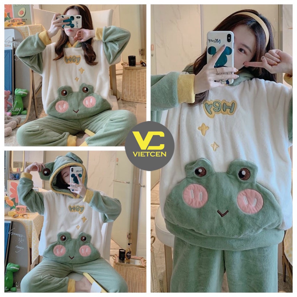 (Hàng Rẻ) Bộ quần áo nữ lót lông FROG ấm áp_VIETCEN (ảnh thật)