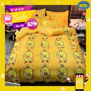 Bộ Ga và 2 Vỏ Gối Mẫu Vịt Vàng chất Cotton Poly