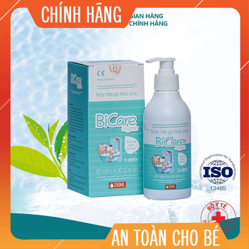 Nước Tắm Gội thảo dược Thảo Dược BICARE ORGANIC cho trẻ sơ sinh giúp ngăn ngừa viêm da, rôm sảy