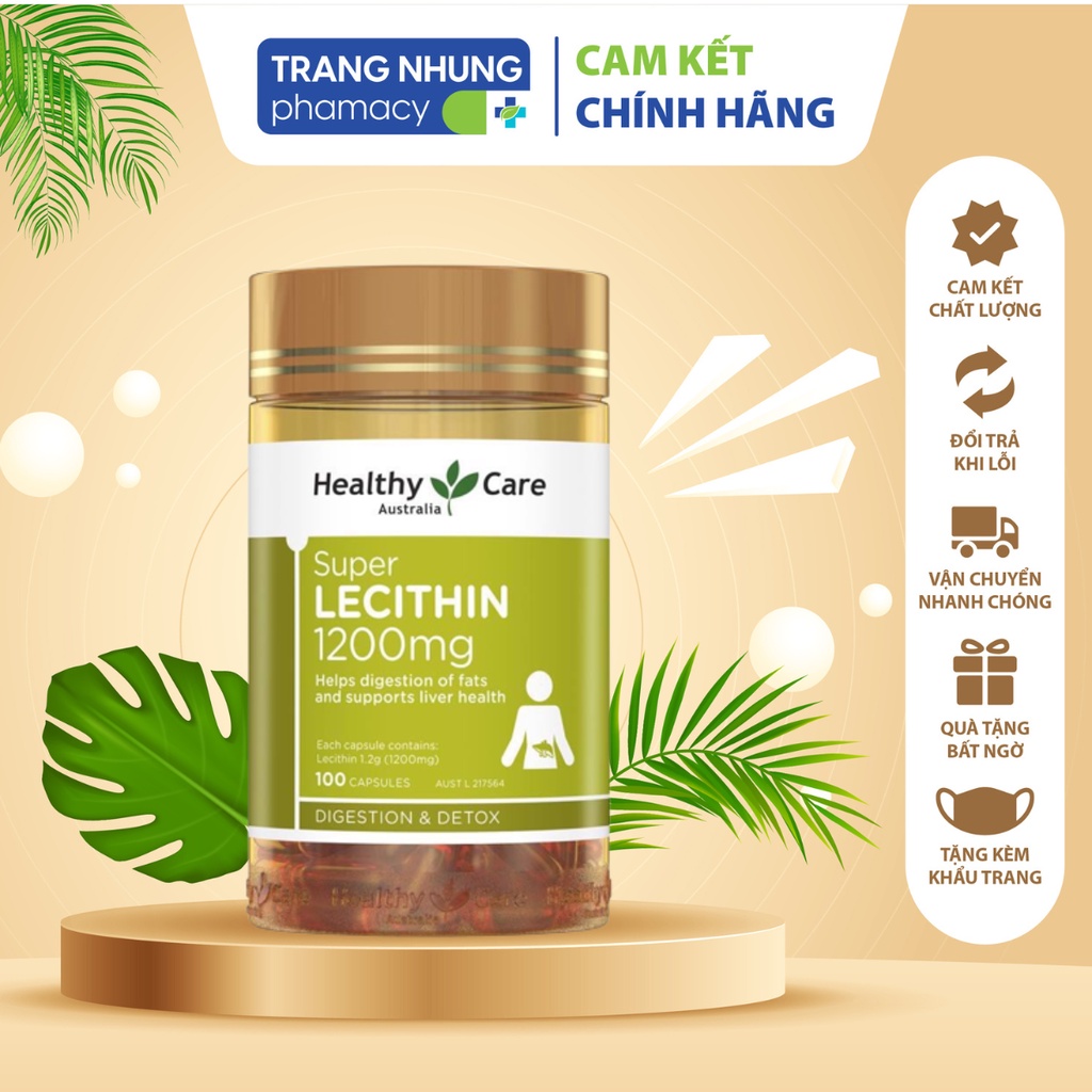 Mầm Đậu Nành Điều Hòa Nội Tiết Healthy Care Super Lecithin Đẹp Da, Đào Thải Độc Tố 100 viên