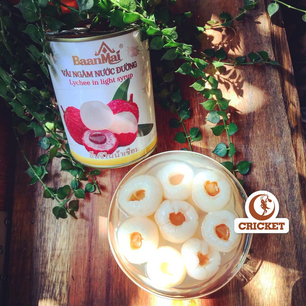 Vải thiều nước đường (Lon 565g) Đặc sản Hưng Yên Nguyên liệu pha chế