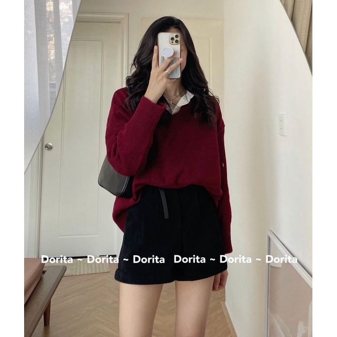 Áo len trơn cổ V hàng Quảng Châu, Áo len Cổ V Ulzzang - Dorita Boutique | BigBuy360 - bigbuy360.vn