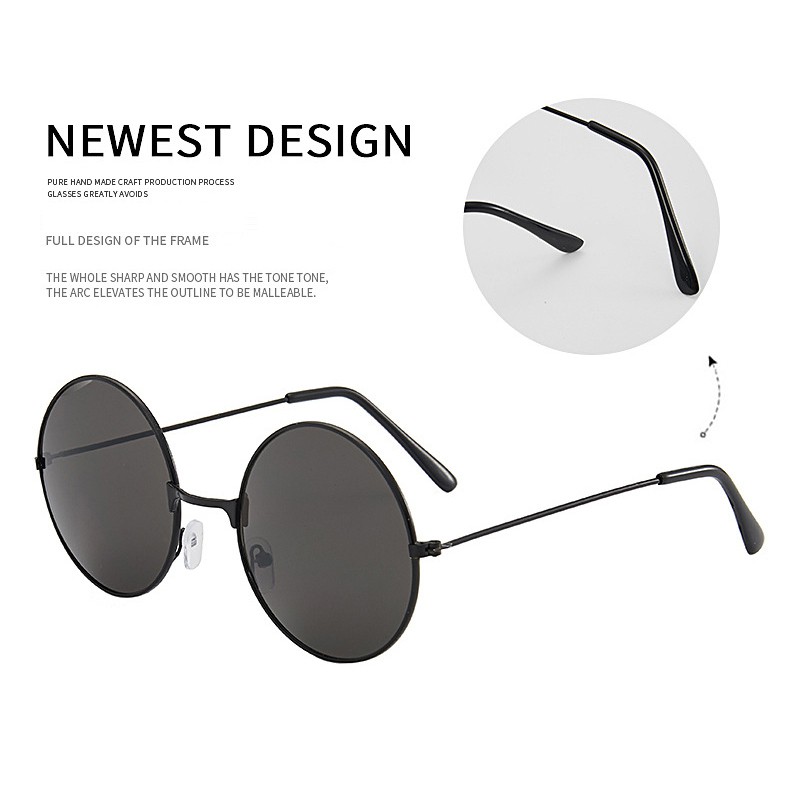 Mắt kính tròn nam nữ, Kính mát râm đen thời trang K358 thu_sam_shop | BigBuy360 - bigbuy360.vn