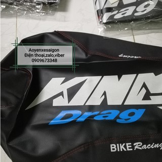 Da yên xe Vân Carbon đa năng KINGDRAG chống thấm (Chữ lớn, may viền) có ẢNH THẬT