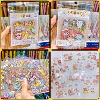 Set 20 stickers bé gái Hàn Quốc trang trí sổ planner, bullet journal - DIY sổ
