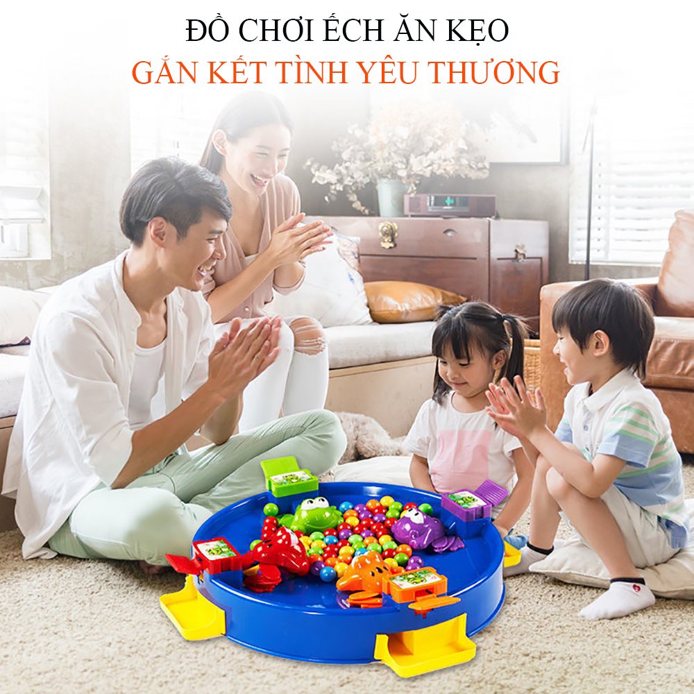 Đồ chơi trẻ em ếch ăn kẹo, bộ ếch nhiều bi cho cả gia đình 4 người chơi. Đồ chơi tương tác cho bố mẹ và bé.
