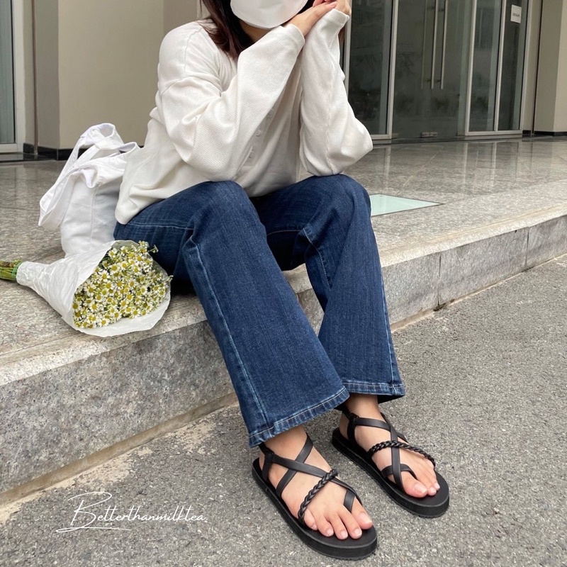 [No.04] Giày sandals quai da thắt bính cute