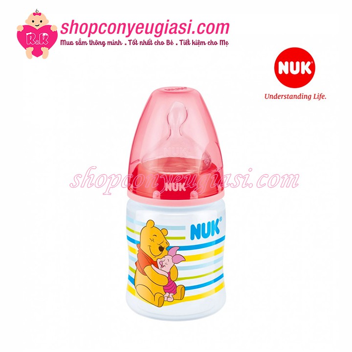 Bình Sữa Nuk Disney 150ml (Núm silicone, Nhựa PP, 0-6m ) - Made in Germany