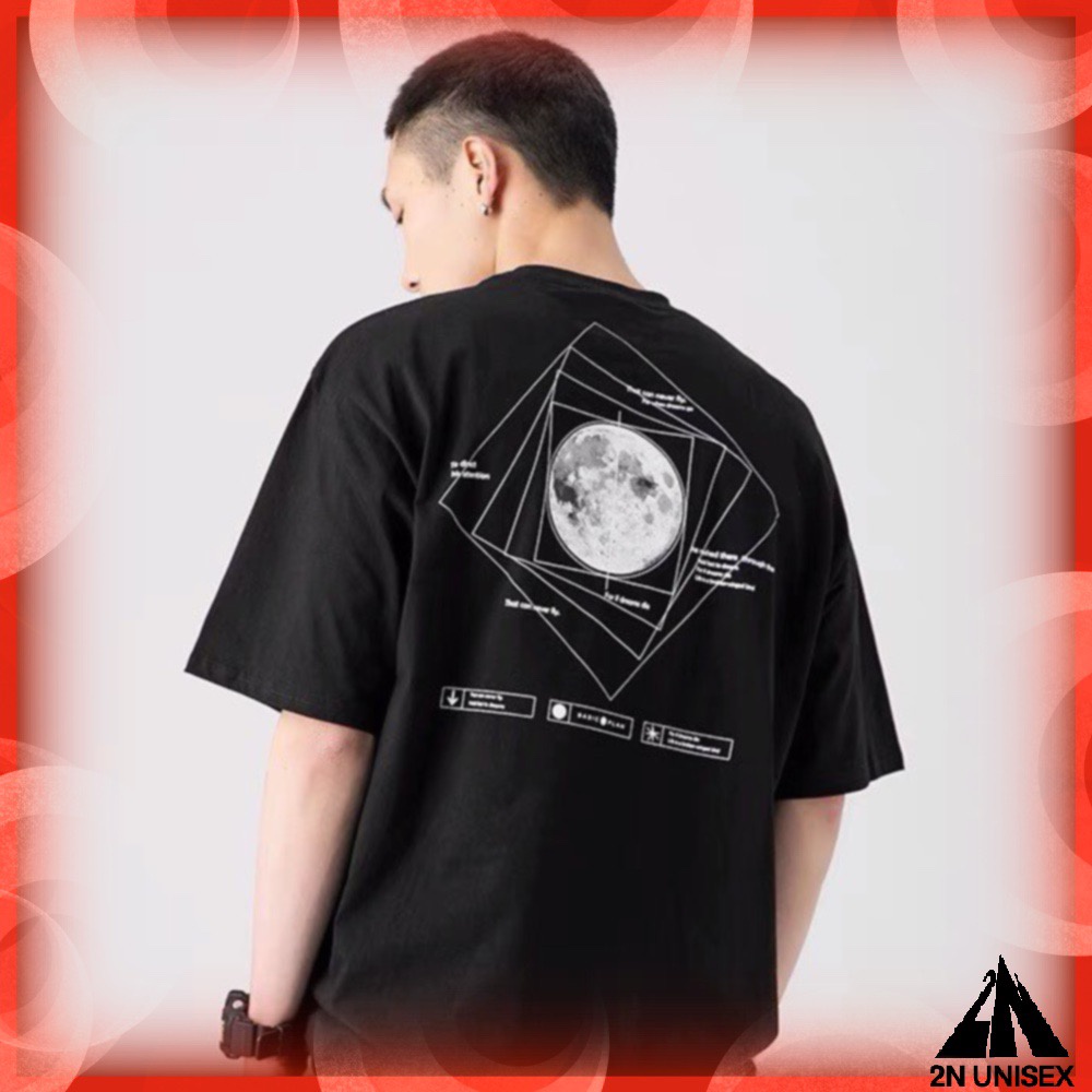 Áo thun tay lỡ form rộng - phông nam nữ cotton oversize - T shirt Basic plan - 2N Unisex