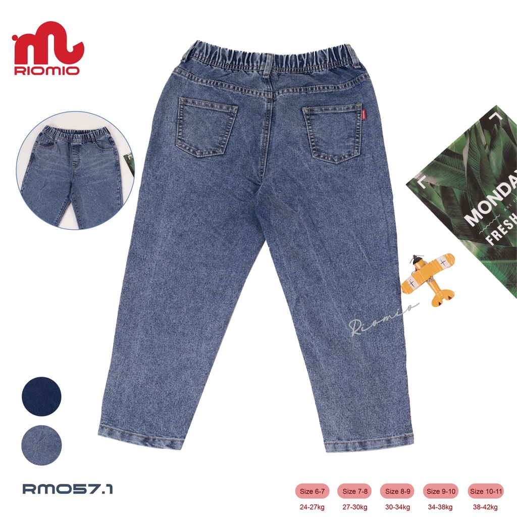 Quần jean bé trai RIOMIO ống suông chất liệu Denim Cotton thoải mái - RM057