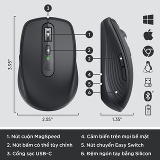 Chuột không dây bluetooth Logitech MX Anywhere 3