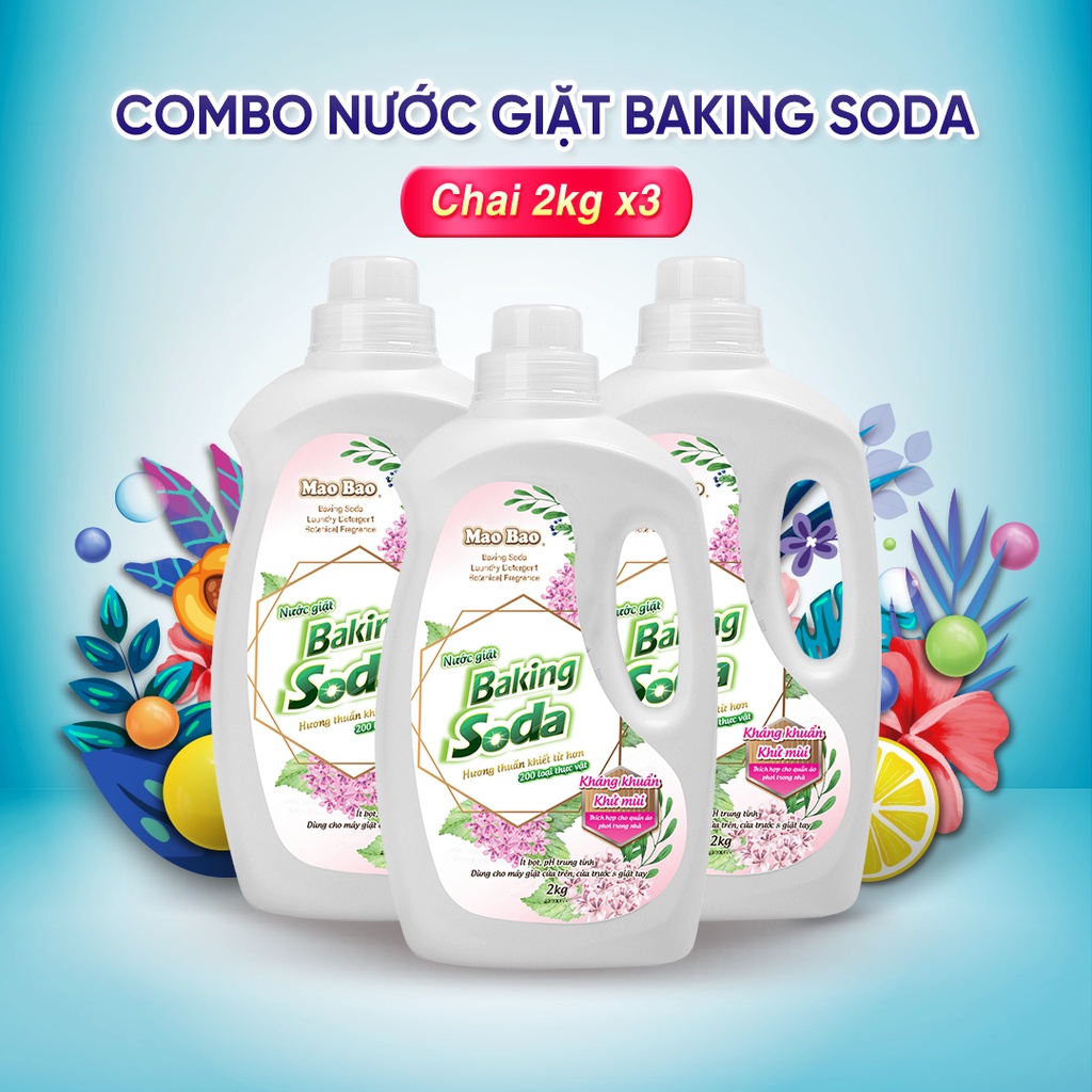 Combo 03 Chai Nước Giặt Baking Soda Mao Bao 2000g