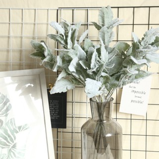 Hoa giả Cành lá Cúc tuyết phủ bạc cao cấp hoa decor thiết kế hoa cô dâu hoa cưới