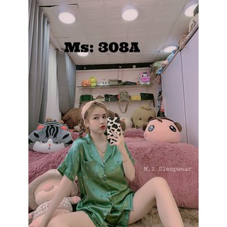 [Đồ ngủ cao cấp] Đồ bộ Pijama Lụa LATIN cộc đùi From 40-60kg