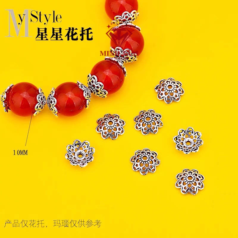 Chụp hạt đá phong thủy bạc Thái S925, Mũ chụp hạt đá vòng tay đá-Minh Tâm Jewelry