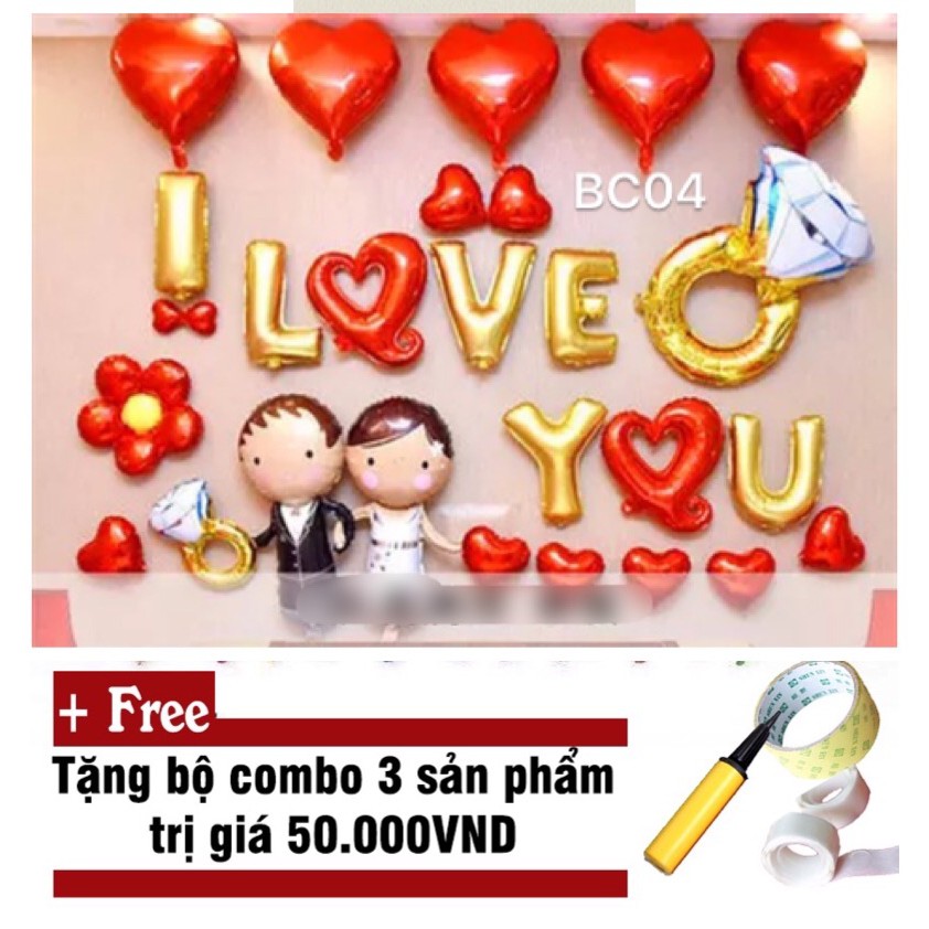 Set bóng cưới trang trí phòng tân hôn BC04