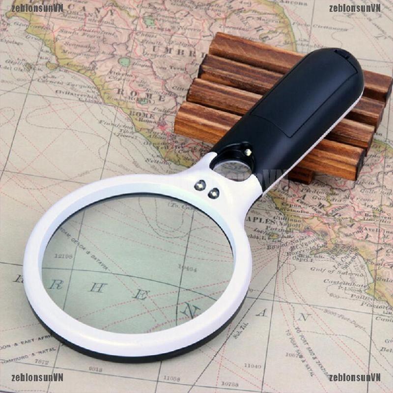 sun.vn Kính lúp cầm tay 45X gắn đèn LED dùng đọc sách ☀# | BigBuy360 - bigbuy360.vn