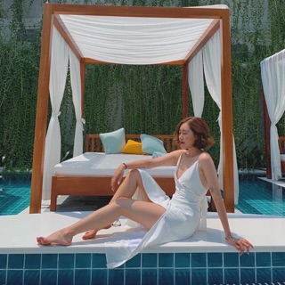 ĐẦM MAXI NƠ LƯNG XẺ TÀ