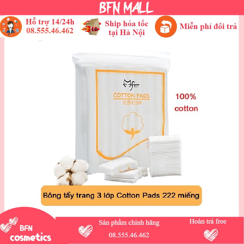 Bông tẩy trang 3 lớp Cotton Pads 222 miếng nội địa Trung