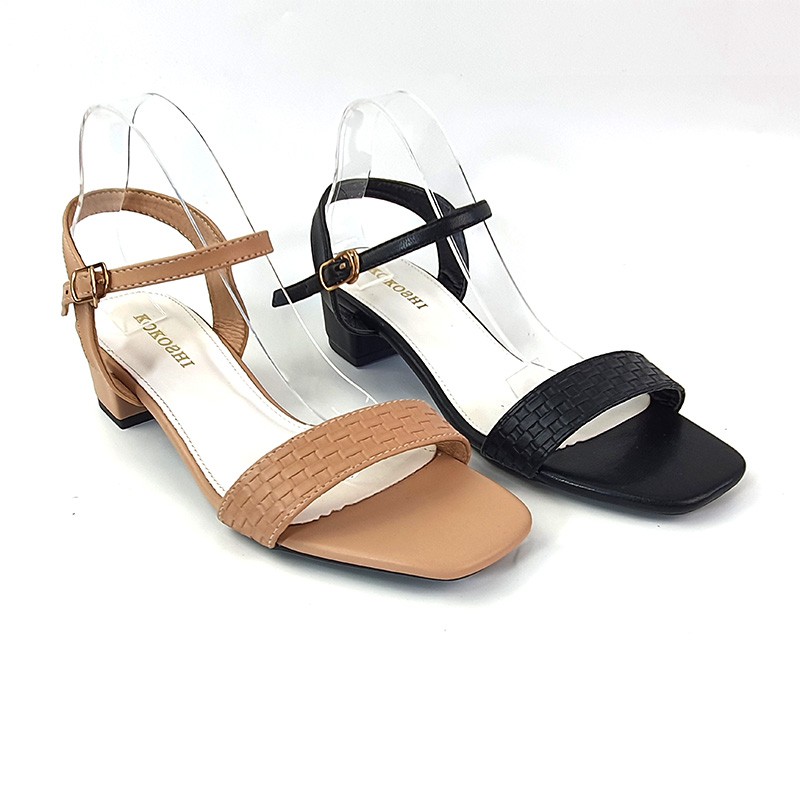 Sandal Cao Gót Công Sở 3 phân, 3cm Đế vuông Quai ngang chuẩn VNXK - HANO 0529