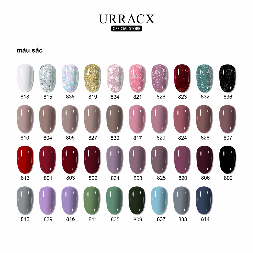 URRACX Nước Sơn móng tay bóng màu đen sơn móng tay 8ml（Vận chuyển từ Hà Nội）