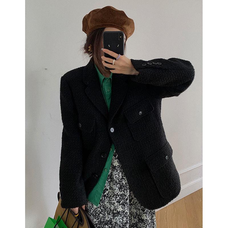 ✁✇Áo Sơ Mi Tay Dài Dáng Rộng Có Cổ Thời Trang Thu Đông Hàn Quốc 2021