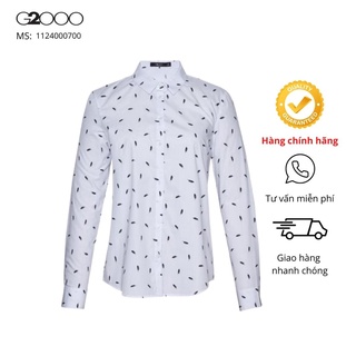 Áo Sơ Mi Nữ G2000 (1124000700) Màu Trắng Họa Tiết Đen