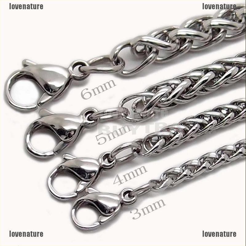Dây Chuyền Bằng Inox Kiểu Dây Xích Bện 3/4/5/6mm Cho Nam
