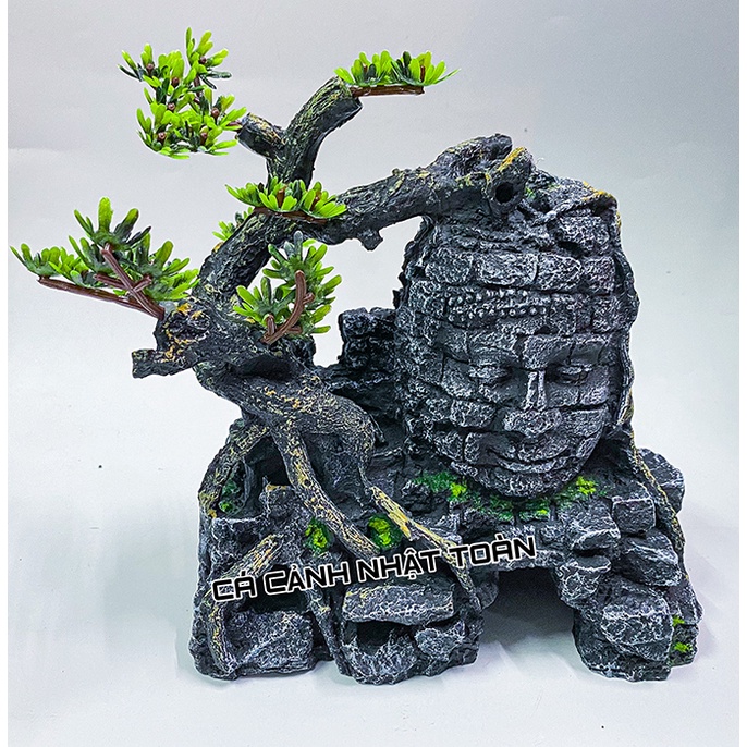 TIỂU CẢNH ANGKOR TRANG TRÍ BỂ CÁ, NON BỘ 20X12X20CM