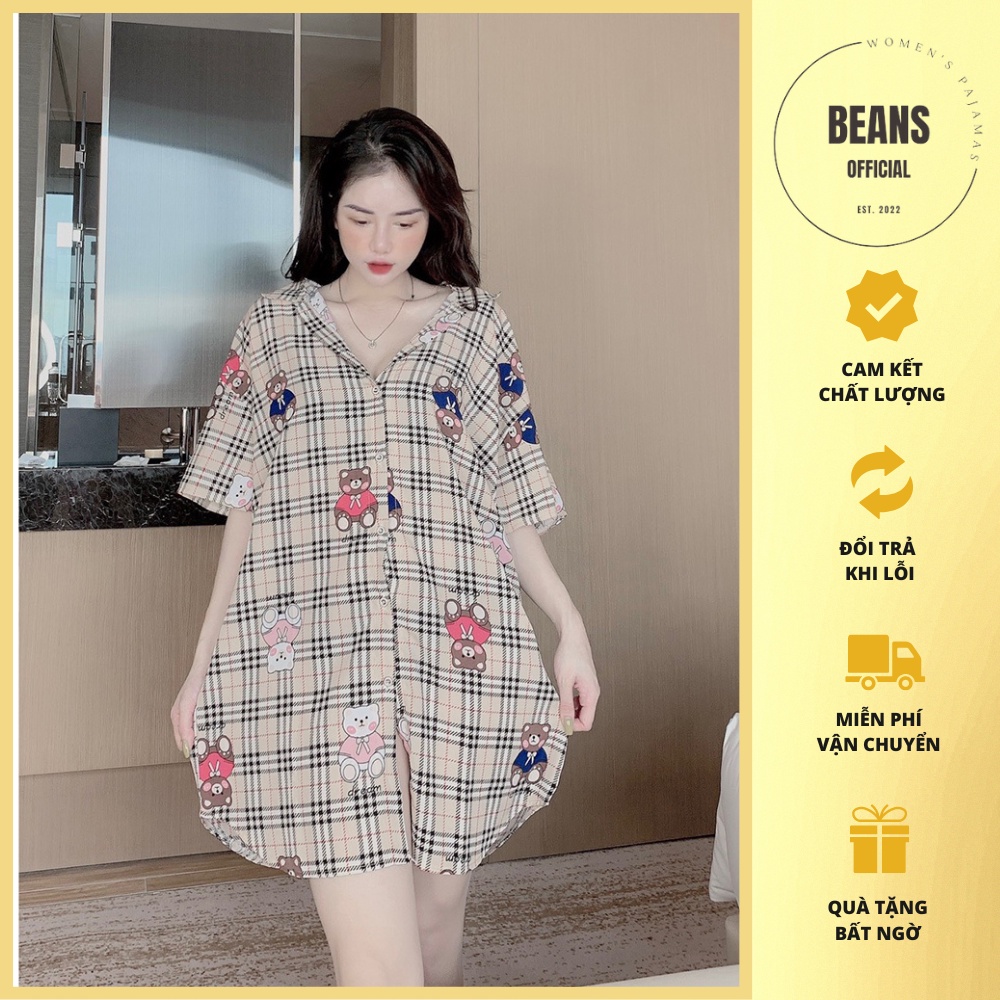 Váy Ngủ Cổ Sơmi Nữ Bigsize Tiểu Thư Cao Cấp Lụa Ngủ Mặc Nhà Xinh Đẹp