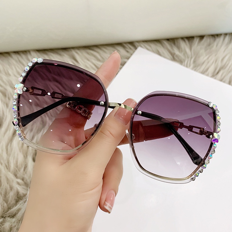 Kính Mát TikTok 2022 Gọng Kim Cương Không Viền Thời Trang Cho Nam Và Nữ