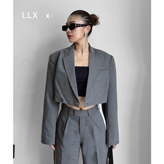 Set áo vest lửng quần suông