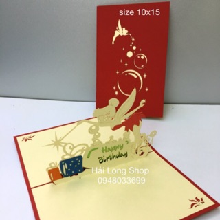 Tinker bell 1 - birthday - thiệp 3d