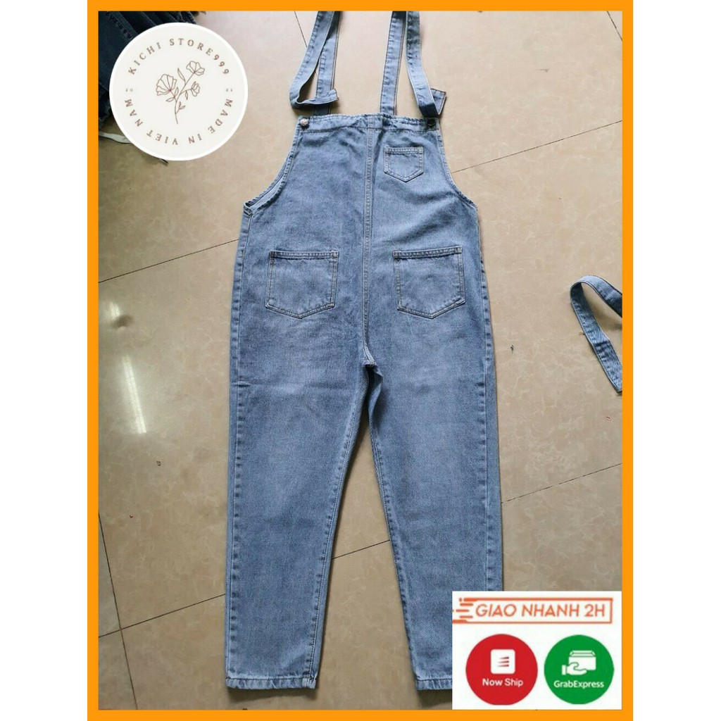 Quần Yếm thiết kế đẹp phối rách gối Kichistore , Quần Yếm Bò thoải mái khi sử dụng M010