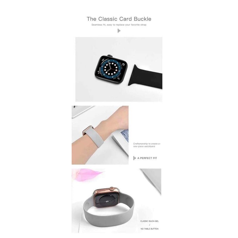 Dây đeo Silicone Solo loop cho Apple Watch chính hãng COTEetCI không móc khoá