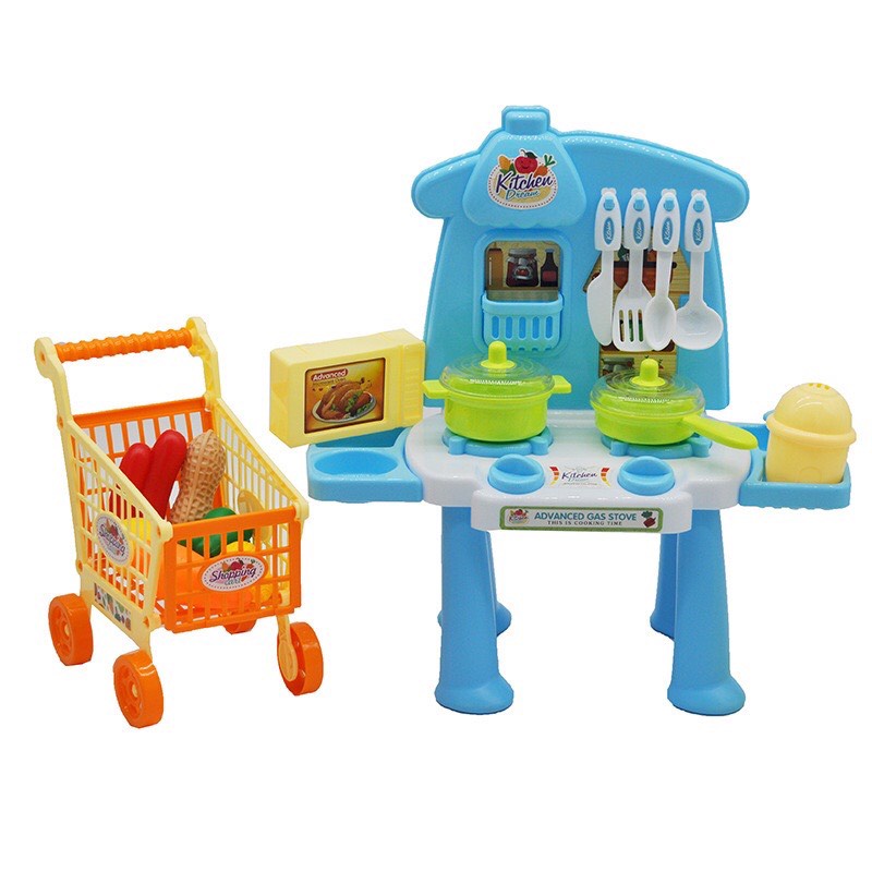 Bộ Đồ Chơi Nấu Ăn Nhà Bếp Kèm Xe Đẩy Siêu Thị cho bé - Kitchen Dream - Đồ chơi giáo dục phát triển kỹ năng